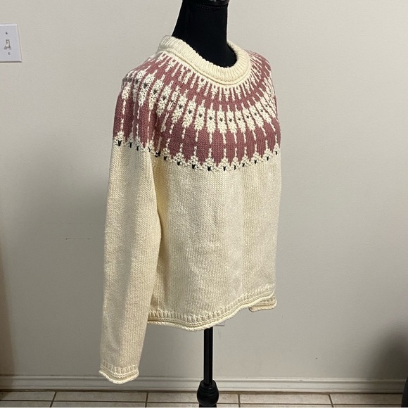 Madewell Sweater Women’s Medium Cream Fair Isle Keaton Pullover Cotton Alpaca - Picture 5 of 10